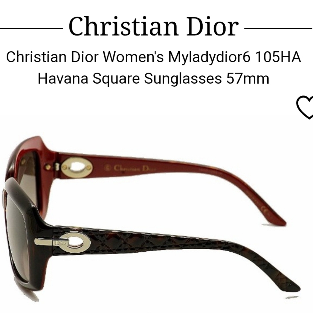 My Lady Dior Brownish Red Sunglasses W/Elegant Design Silver & Logo Accent EUC! - Picture 2 of 11